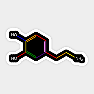 Dopamine Rainbow Molecule Chemistry Sticker